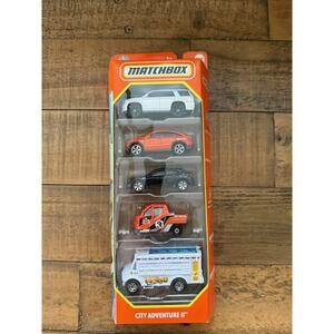 Matchbox City Adventure II 5 Car Pack Die-Cast Vehicles 1:64 Set New Sealed
